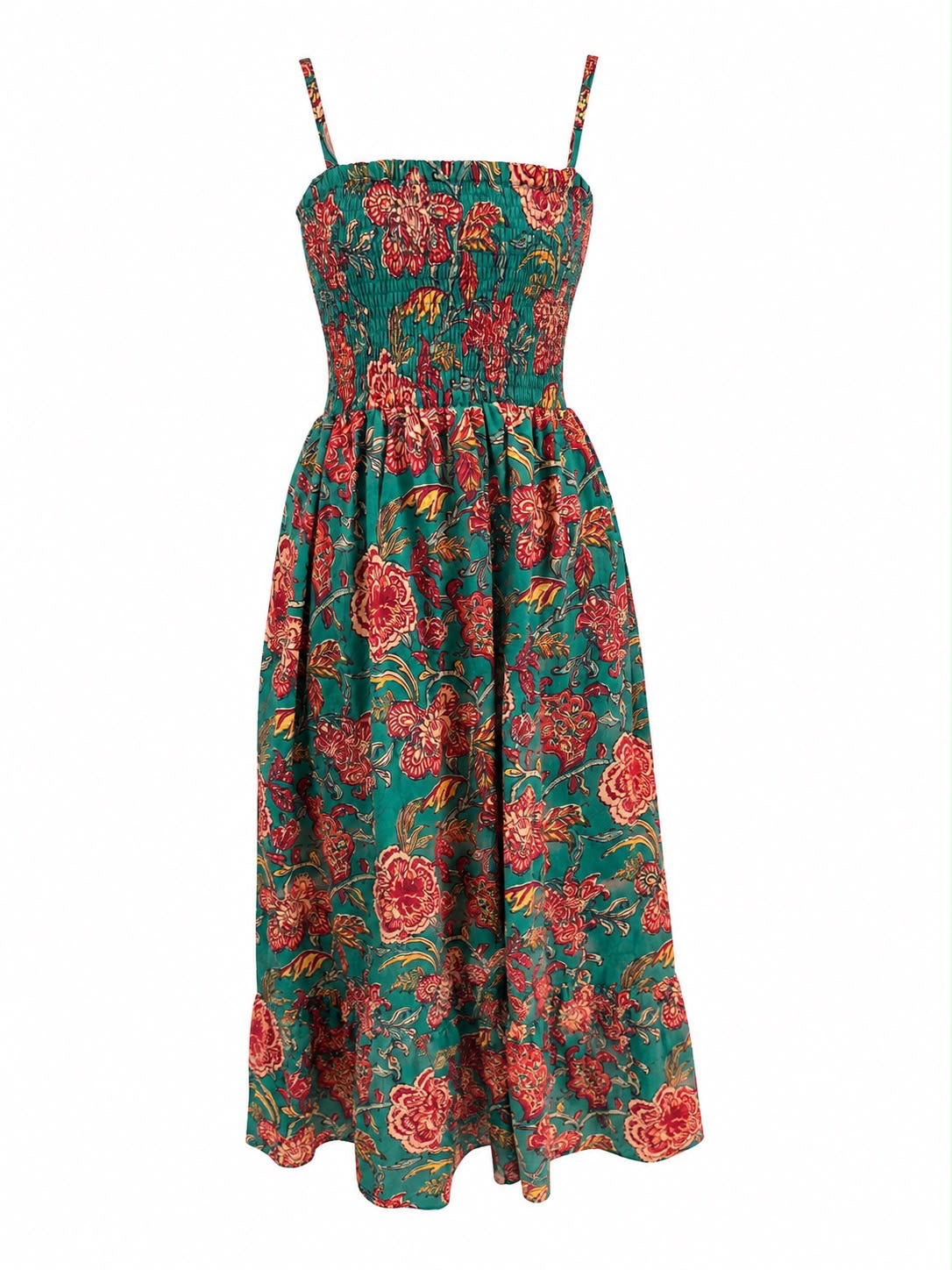 Vestido verde flores