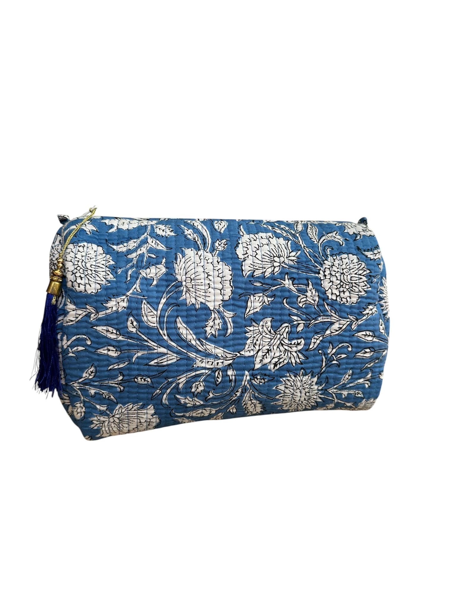 Large blue toiletry bag
