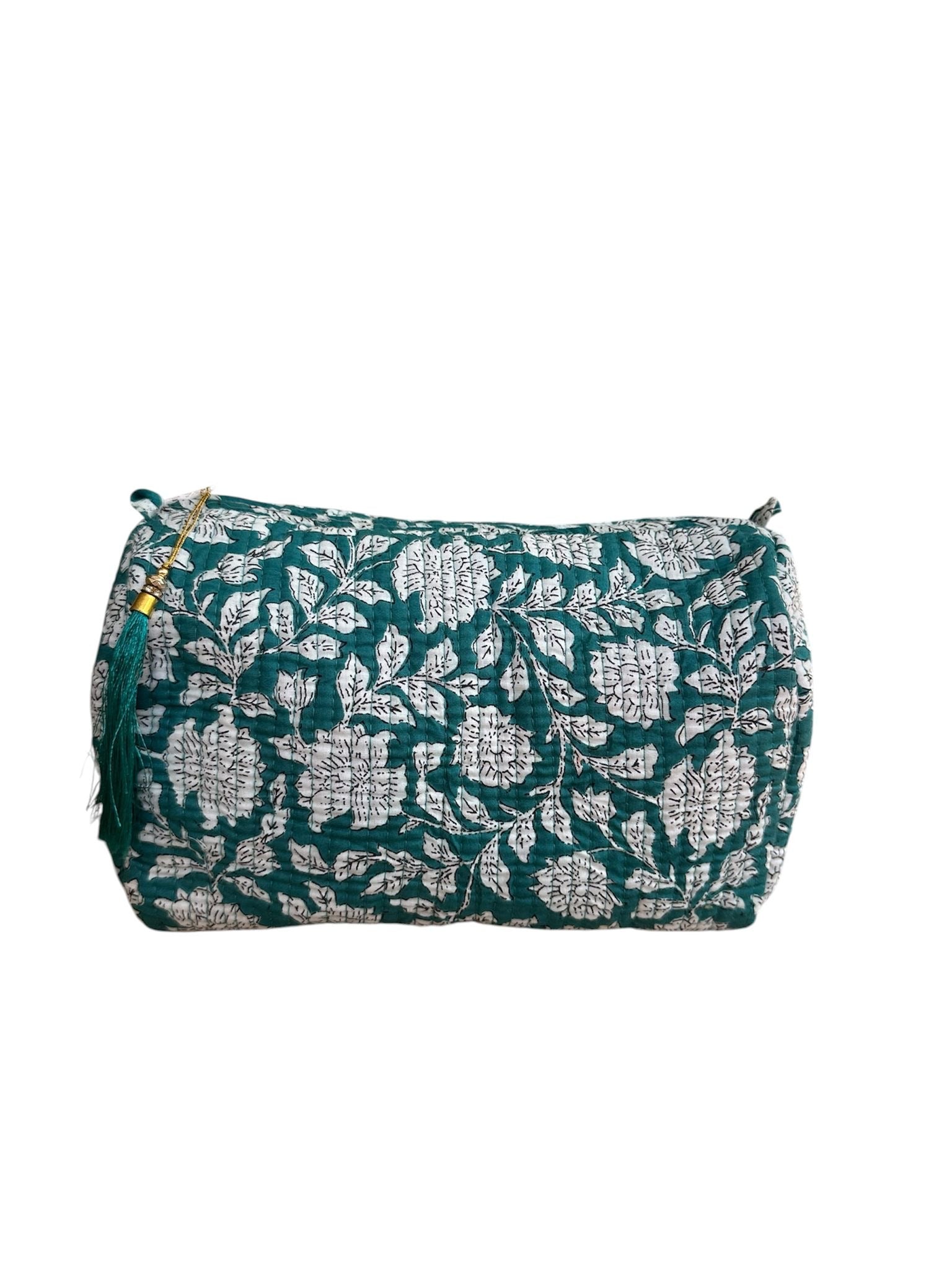 Large green toiletry bag