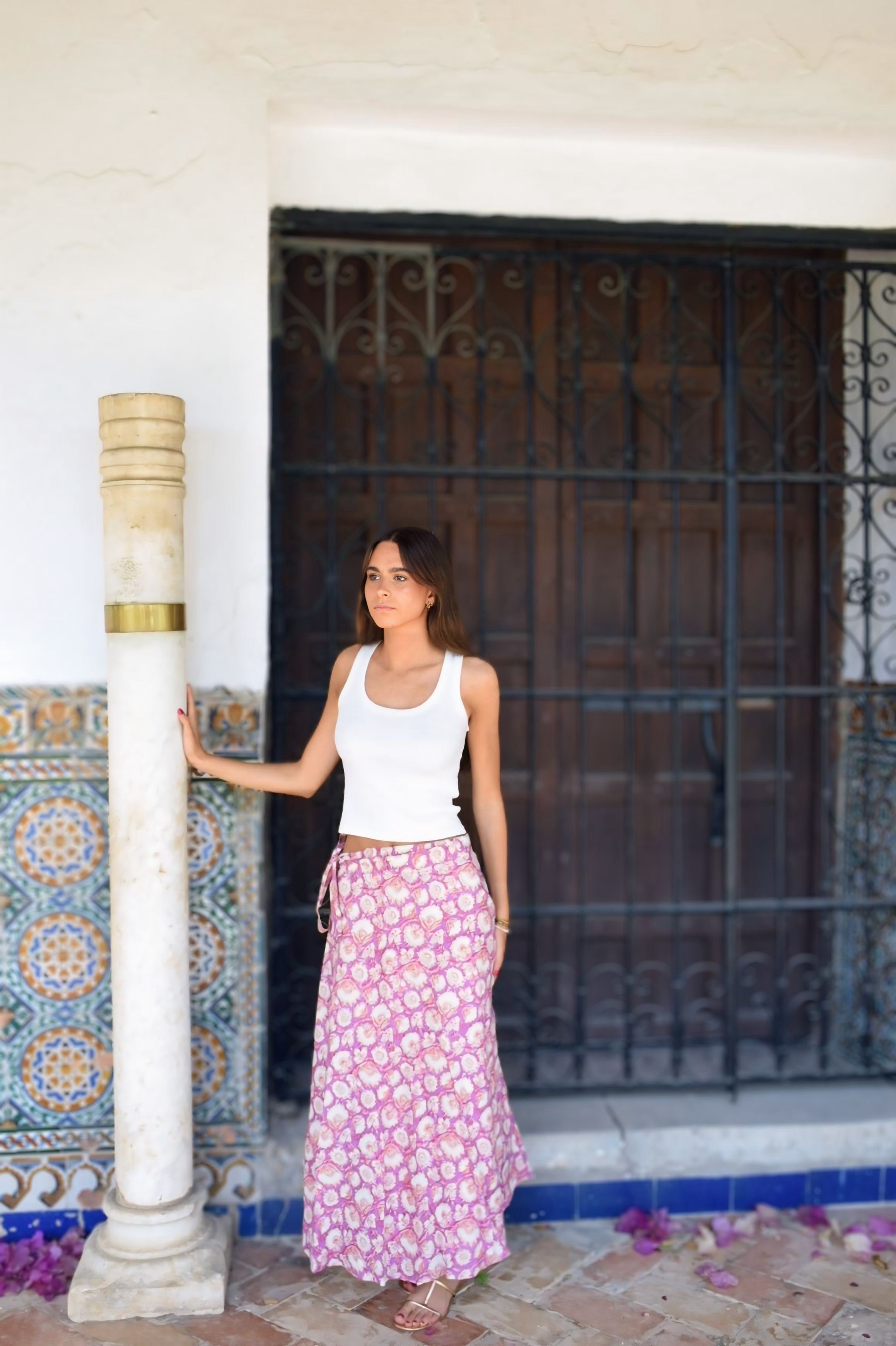 Falda rosa